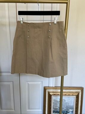 Sandro Paris French  Mini Skirt with Front Button Detail